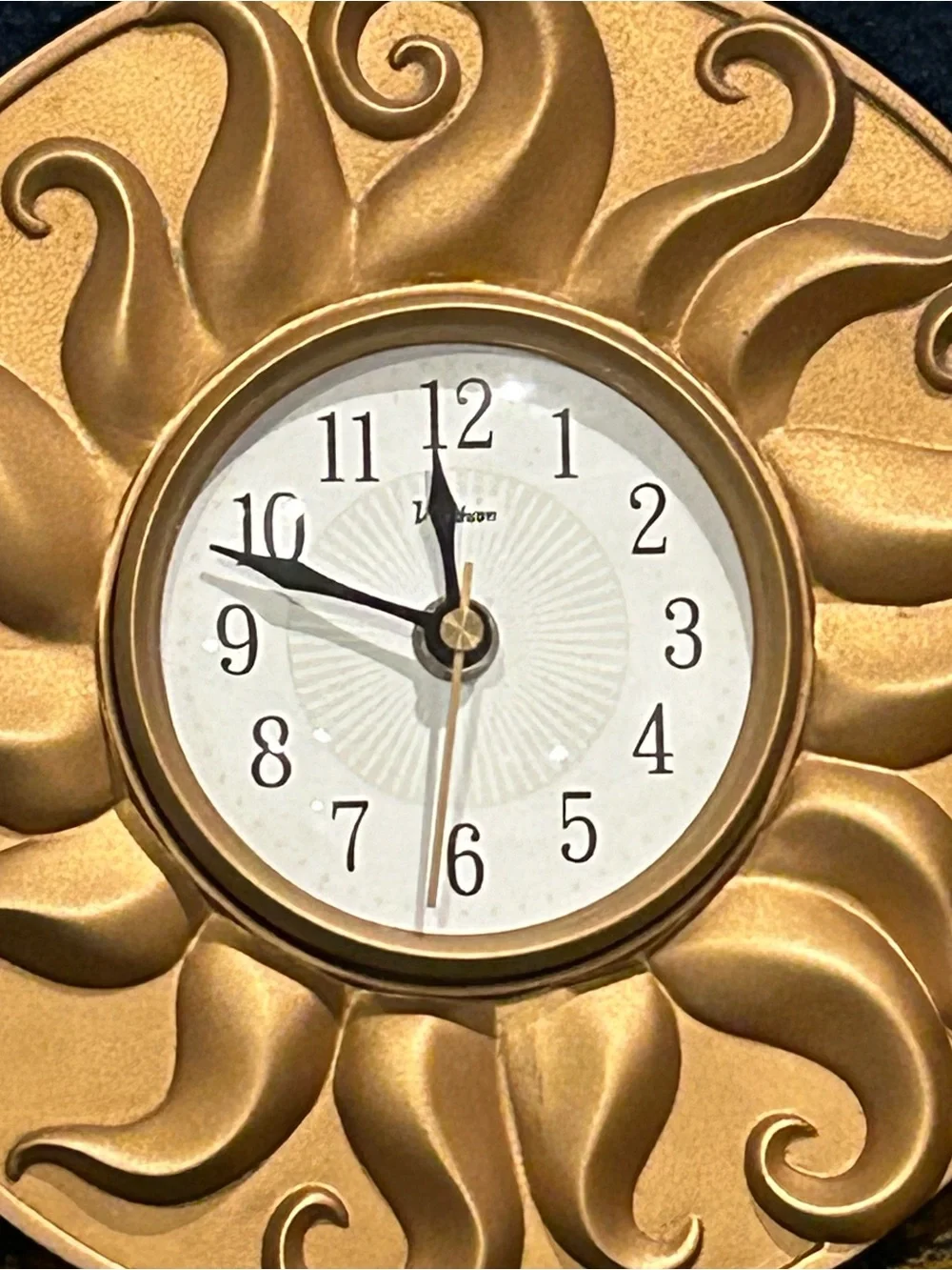 VTG 90s Celestial Waltham Sunburst Wall Clock 9” Gold Whimsigoth Gallery Wall